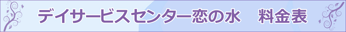 デイサービスセンター恋の水　料金表